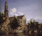Jan van der Heyden Canal and Church of the scenic West oil painting on canvas